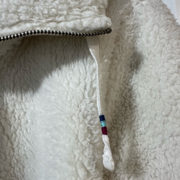 Roxy Sherpa cozy zip up cream sweater jacket size large - Picture 4 of 13
